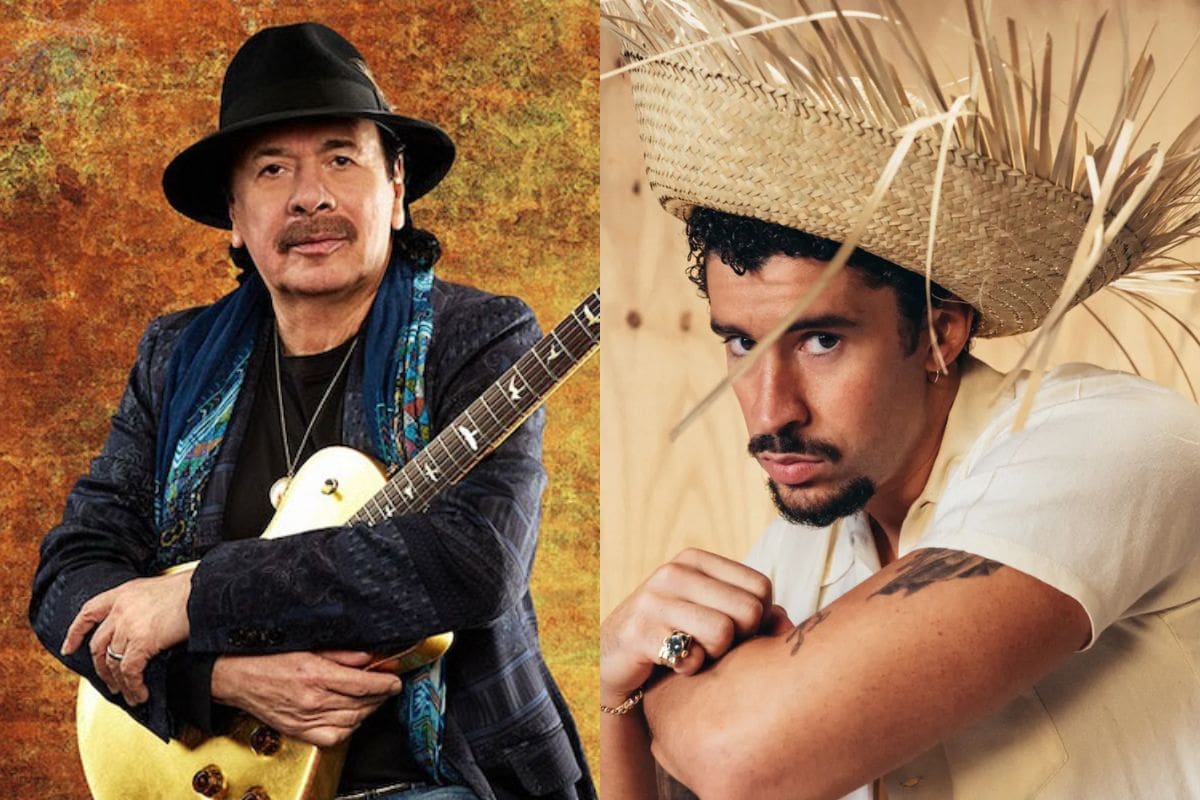 Carlos Santana celebra el show de medio tiempo de Bad Bunny en el Super Bowl