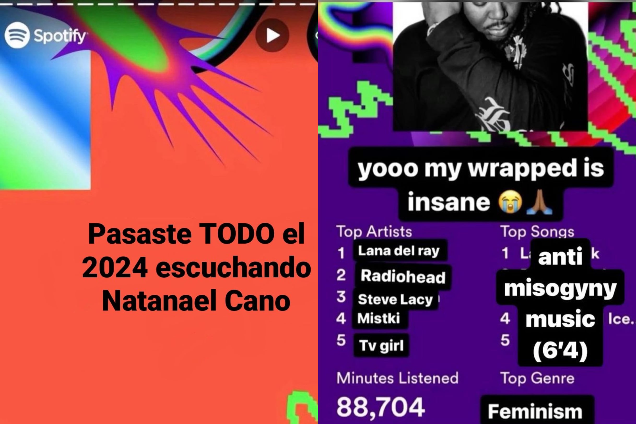 Spotify ha comenzado la cuenta regresiva para el esperado Wrapped 2024, un resumen anual que muestra las canciones, artistas, géneros y podcasts más escuchados por cada usuario durante el año/Fotos: Memes de X