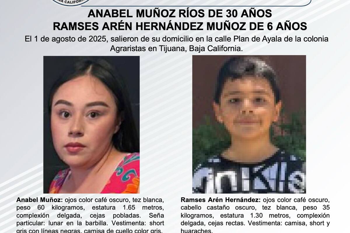 Se busca a Anabel Muñoz Ríos y Ramses Arén Hernández Muñoz