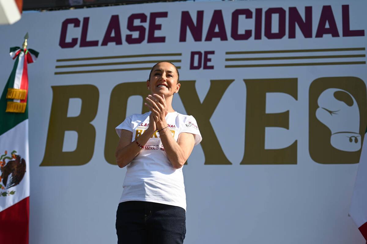 Sheinbaum encabeza multitudinaria clase de box en el corazón de la Ciudad de México. FOTO: Presidencia