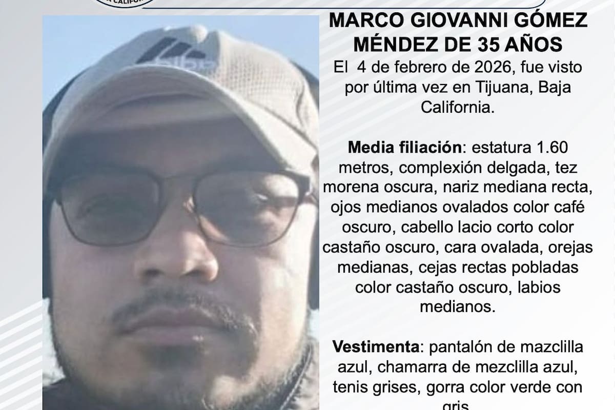 Se busca a Marco Giovanni Gómez Méndez de 35 años de edad