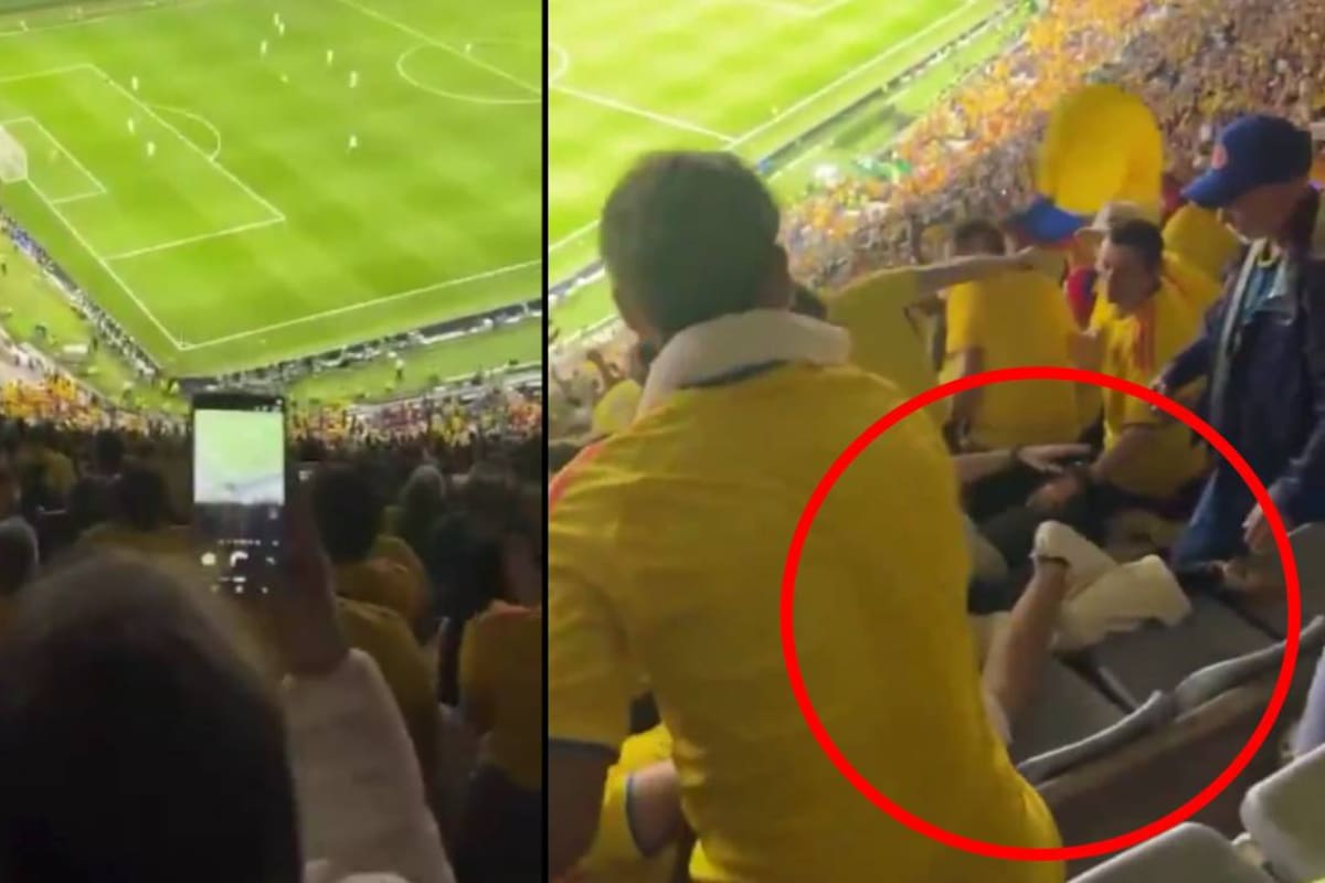 Un gran susto provocan aficionados de Colombia en gradas tras “avalancha” durante triunfo ante Uzbekistán