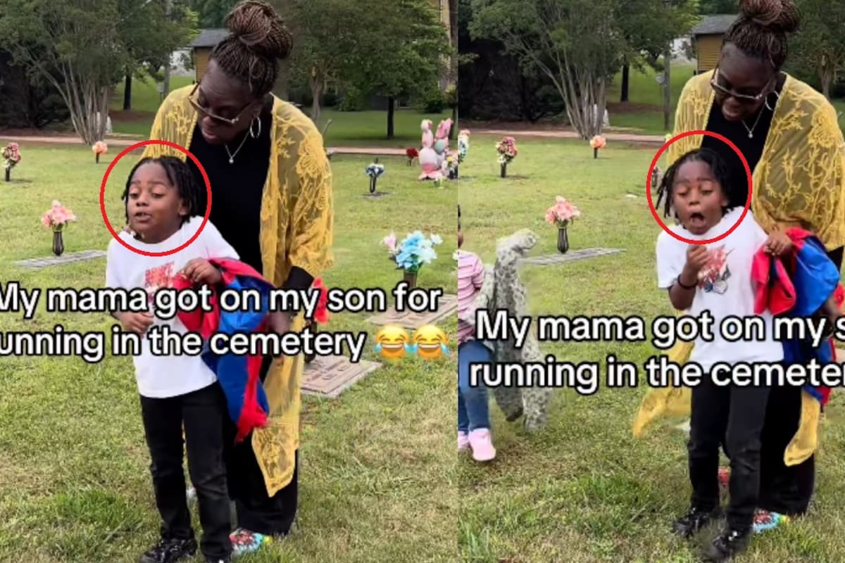 “Deja de correr, los vas a despertar”: abuelita regaña a su nieto en el cementerio y se vuelve viral