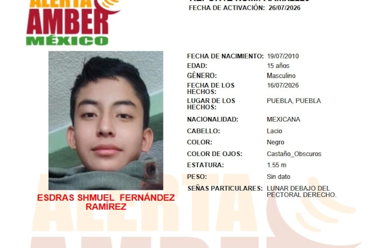 Activan alerta Amber por Esdras Shmauel Fernández Ramírez de 15 años de edad