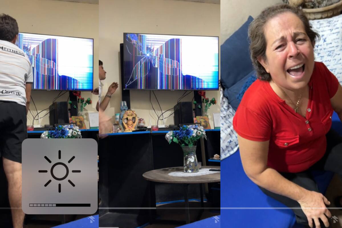 VIDEO | Señora es víctima de una pesada broma: su hijo le hace creer que la televisión se había roto