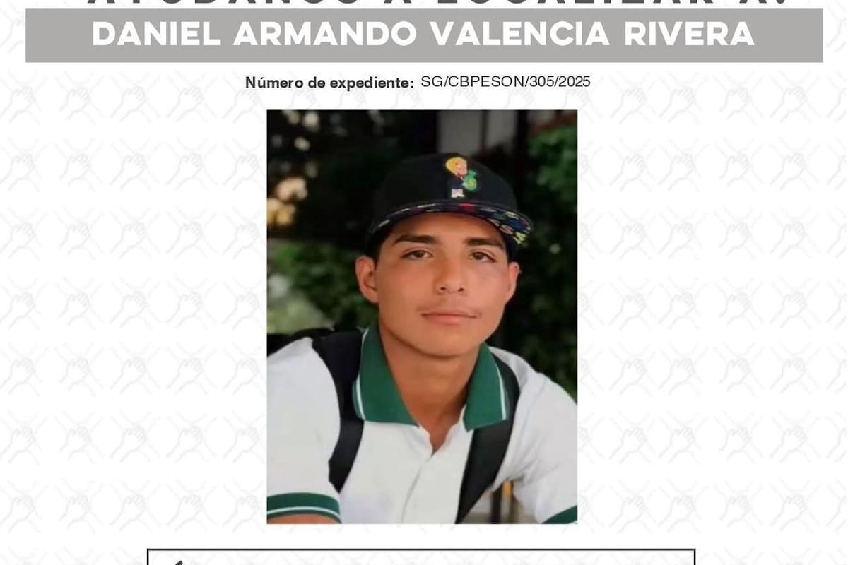 Piden ayuda para localizar a Daniel Armando Valencia Rivera desaparecido en Hermosillo