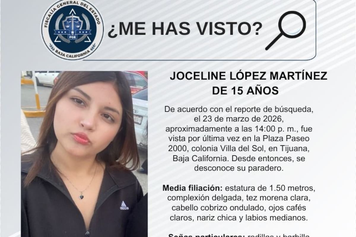 Se busca Joceline López Martínez de 15 años de edad