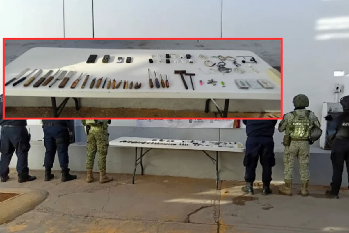 Revisión sorpresa en penal de Ahome revela celulares, armas hechizas y objetos prohibidos en celdas