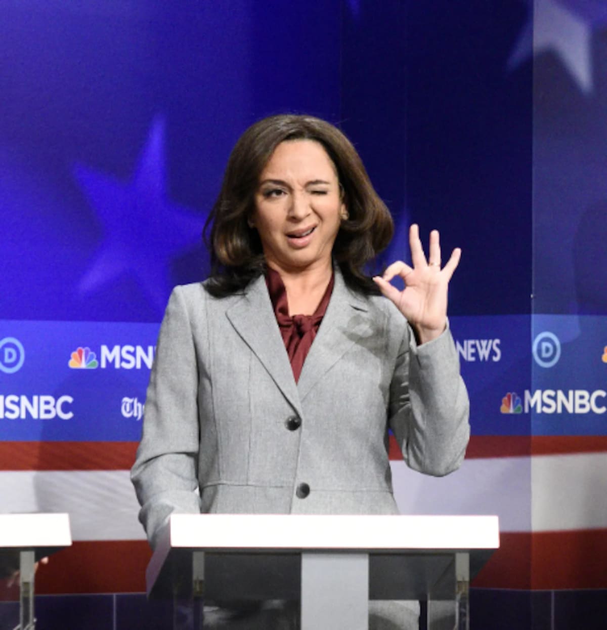 Maya Rudolph en una interpretación como Kamala Harris. | Banco digital GH