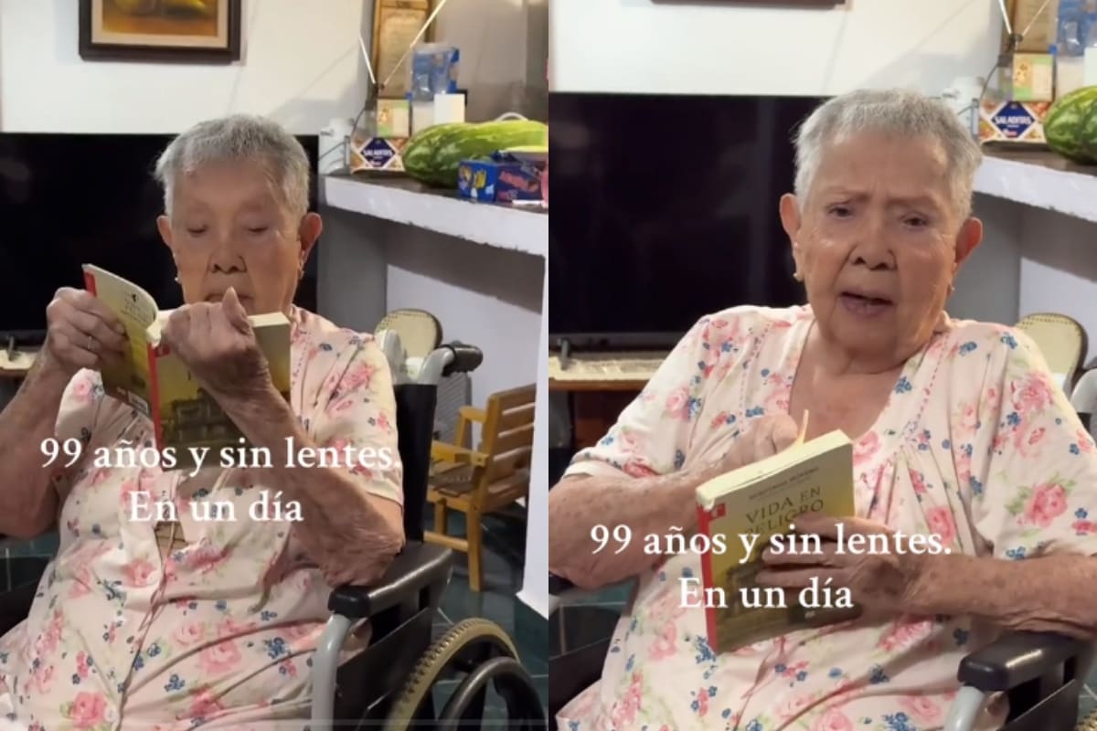 Abuela de 99 años genera asombro en internet por poder leer una novela en un día sin necesidad de usar lentes