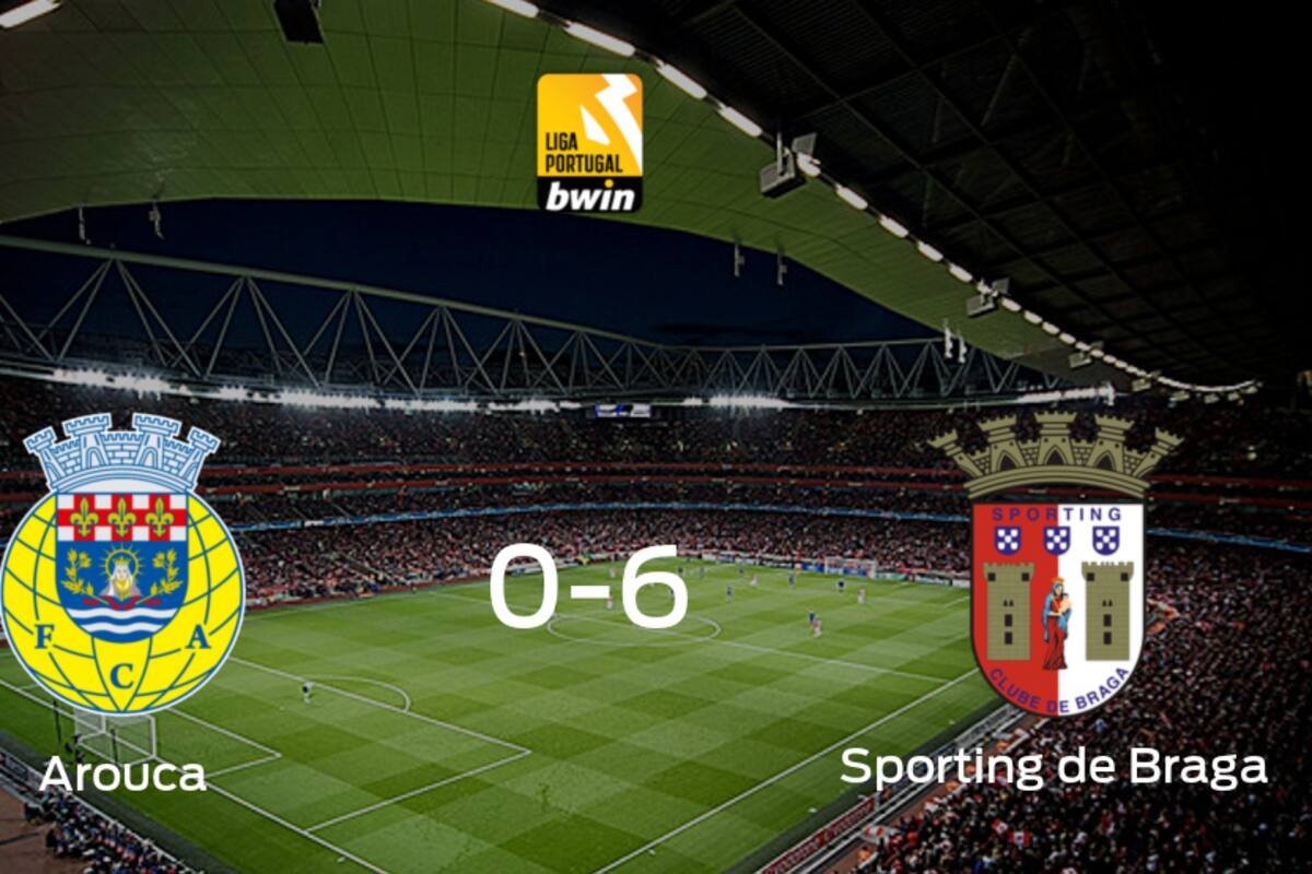 Triunfo de Sporting de Braga tras golear 6-0 en el estadio de Arouca