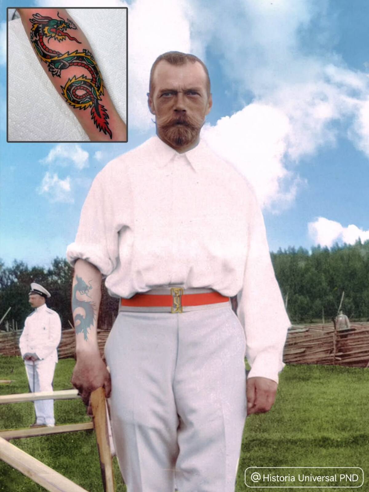 Imagen tomada de Facebook / Historia Universal PND. Imagen alegórica que muestra cómo pudo haber sido el tatuaje en sí; este no es el original.