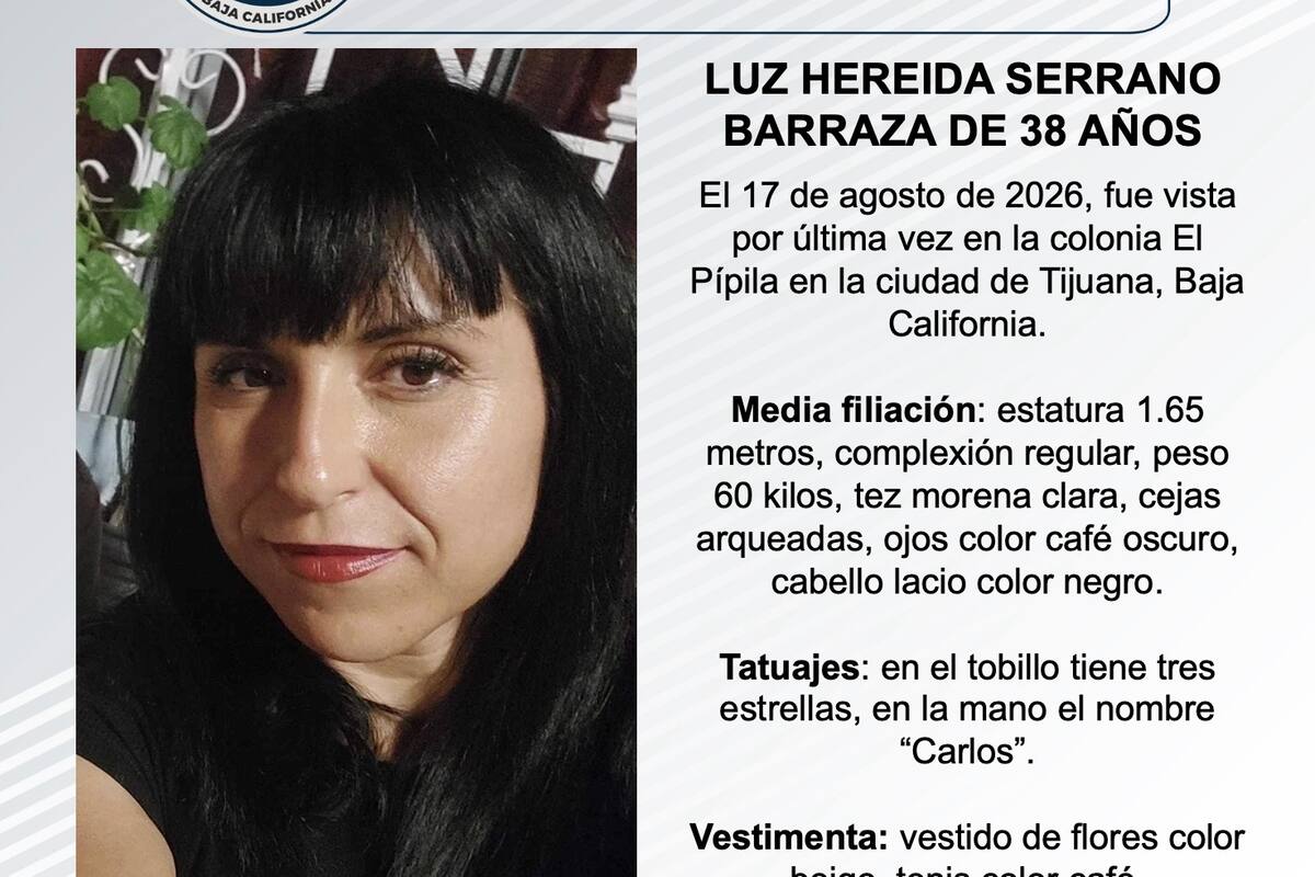 Se busca Luz Hereida Serrano Barraza de 38 años