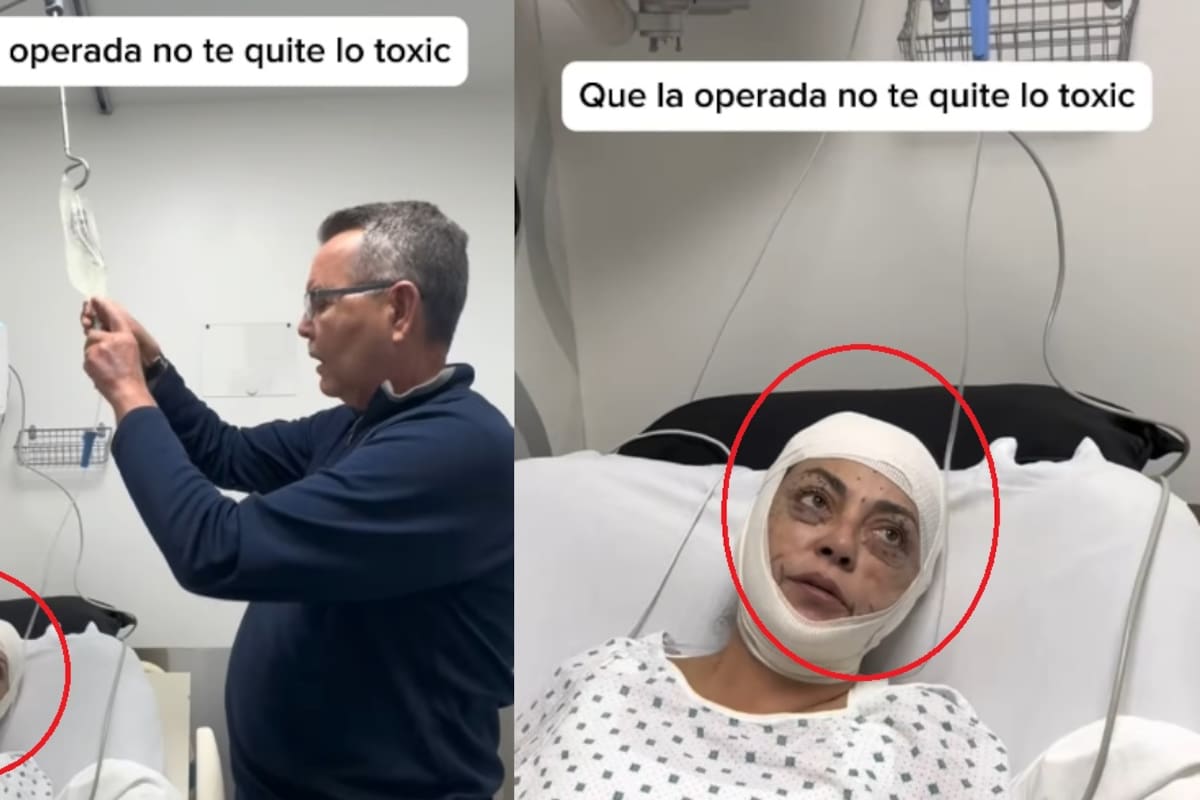 “Ni lo operada le quita lo tóxica”: Mujer recién salida de cirugía pide el celular de su esposo para revisarlo