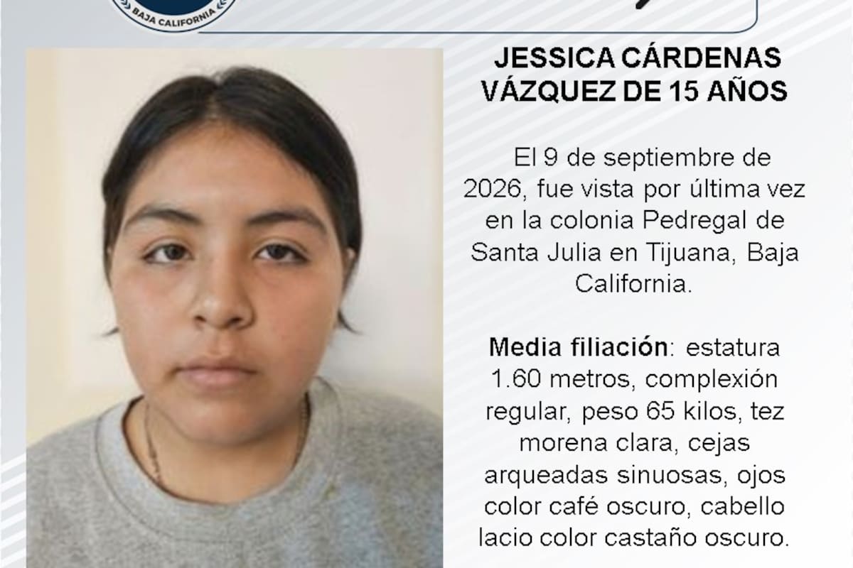 Se busca a Jessica Cárdenas Vázquez de 15 años