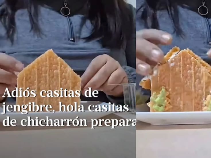 “Una casita navideña mexicana”: Joven recrea la clásica casita de jengibre, pero usando un chicharrón preparado
