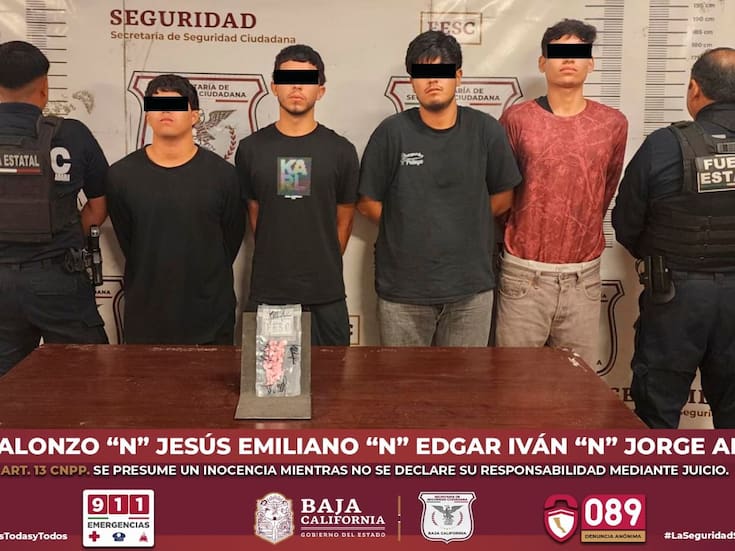 Detienen a cuatro jóvenes con metanfetamina en la carretera Tijuana-Tecate