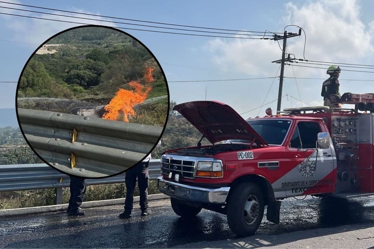 Explota pipa de gas en la carretera Texcoco-Calpulpan, deja dos muertos y una mujer lesionada en el Estado de México