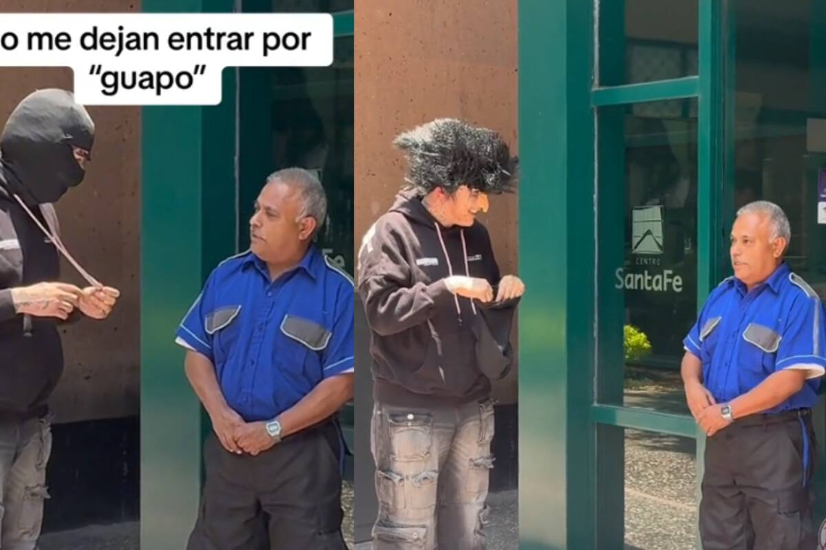 “No me dejan entrar por feo”: influencer le hace una broma a un guardia de seguridad de supermercado