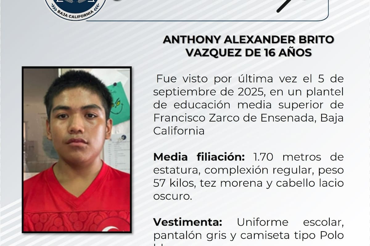 Se solicita ayuda para localizar a Anthony Alexander Brito Vázquez