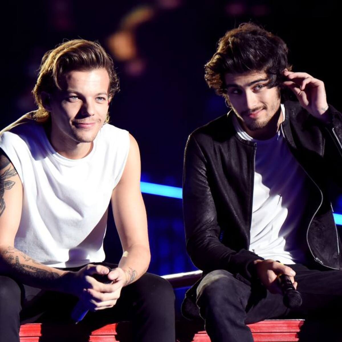 Louis Tomlinson y Zayn Malik (2014) compartiendo escenario en tiempos de One Direction.