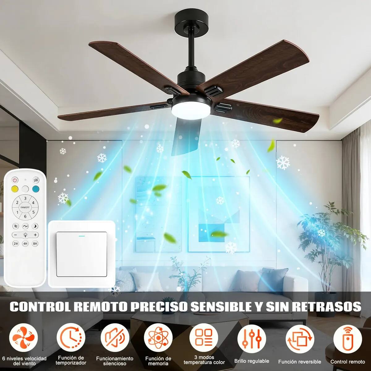 Algunas de las ventajas del ventilador con descuento ofrecido en Mercado Libre, son su iluminación led, su precio y que incluye un control remoto que lo hace más cómodo. | Foto: Mercado Libre