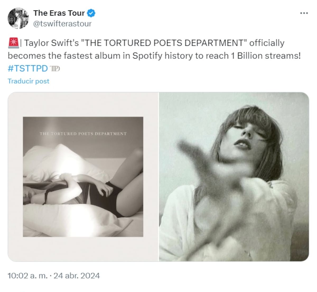 Taylor Swift alcanza este logro que jamás otro artista ha registrado en la historia de Spotify.