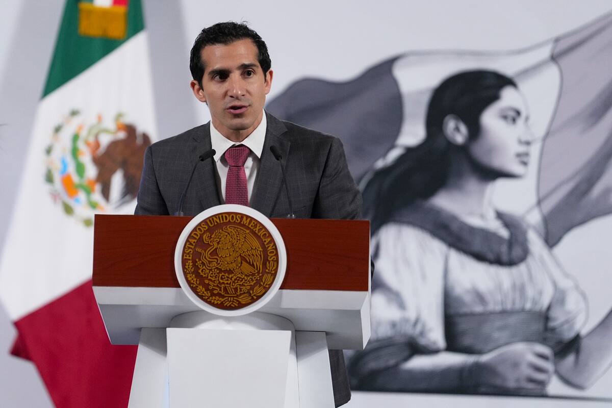 El director de la Comisión Nacional de Cultura Física y Deporte (Conade), Rommel Pacheco, en la Conferencia del Pueblo de la presidenta Claudia Sheinbaum. | Crédito: Presidencia