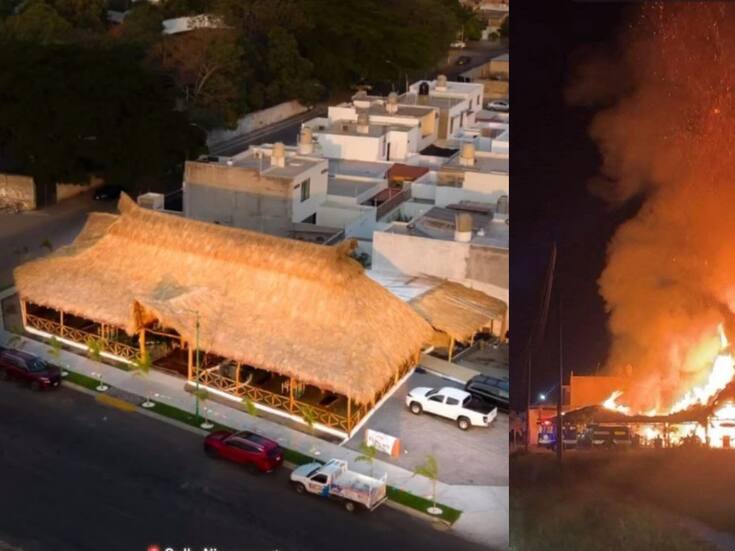 Así fue el terrible incendio de una famosa marisquería en Colima