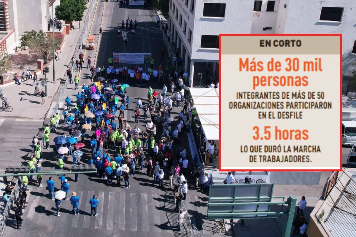 Marchan 30 mil trabajadores en Hermosillo