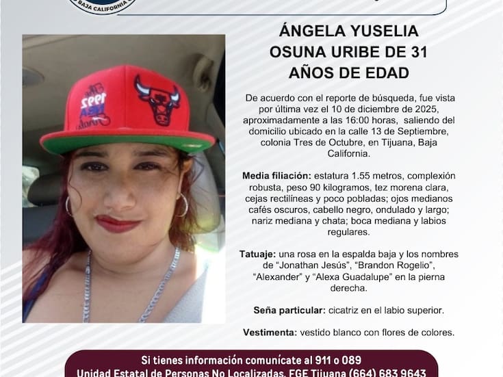 Se busca a Ángela Yuselia Osuna Uribe, de 31 años de edad