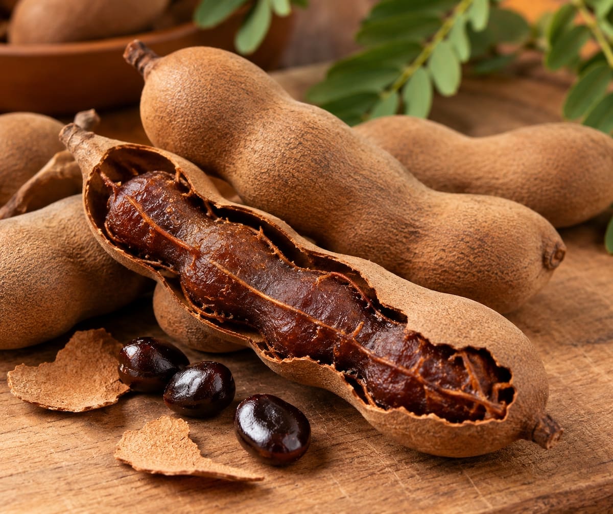 El tamarindo es utilizado en México para preparar dulces que combinan su sabor ácido con azúcar, chile y sal. | Crédito: Imagen hecha con IA de ChatGPT