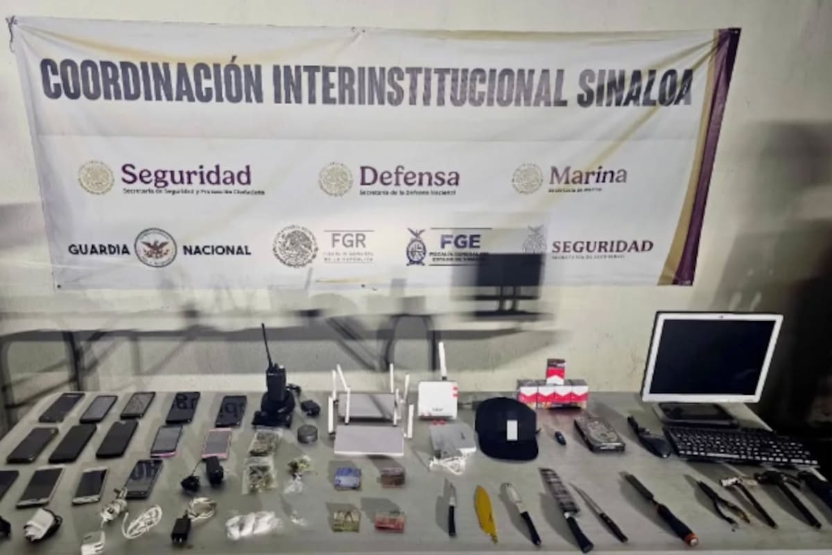 Droga, celulares y dinero: aseguran objetos ilícitos en revisión de módulos del penal de Aguaruto en Culiacán