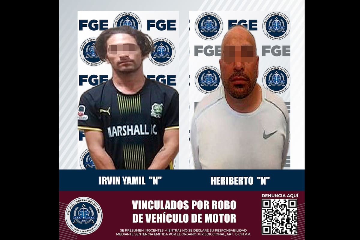 Capturan a dos hombres por conducir vehículos robados en Mexicali