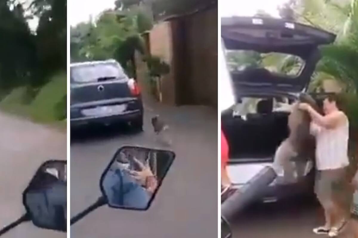 Motociclista enfrenta a familia por abandonar a su perro