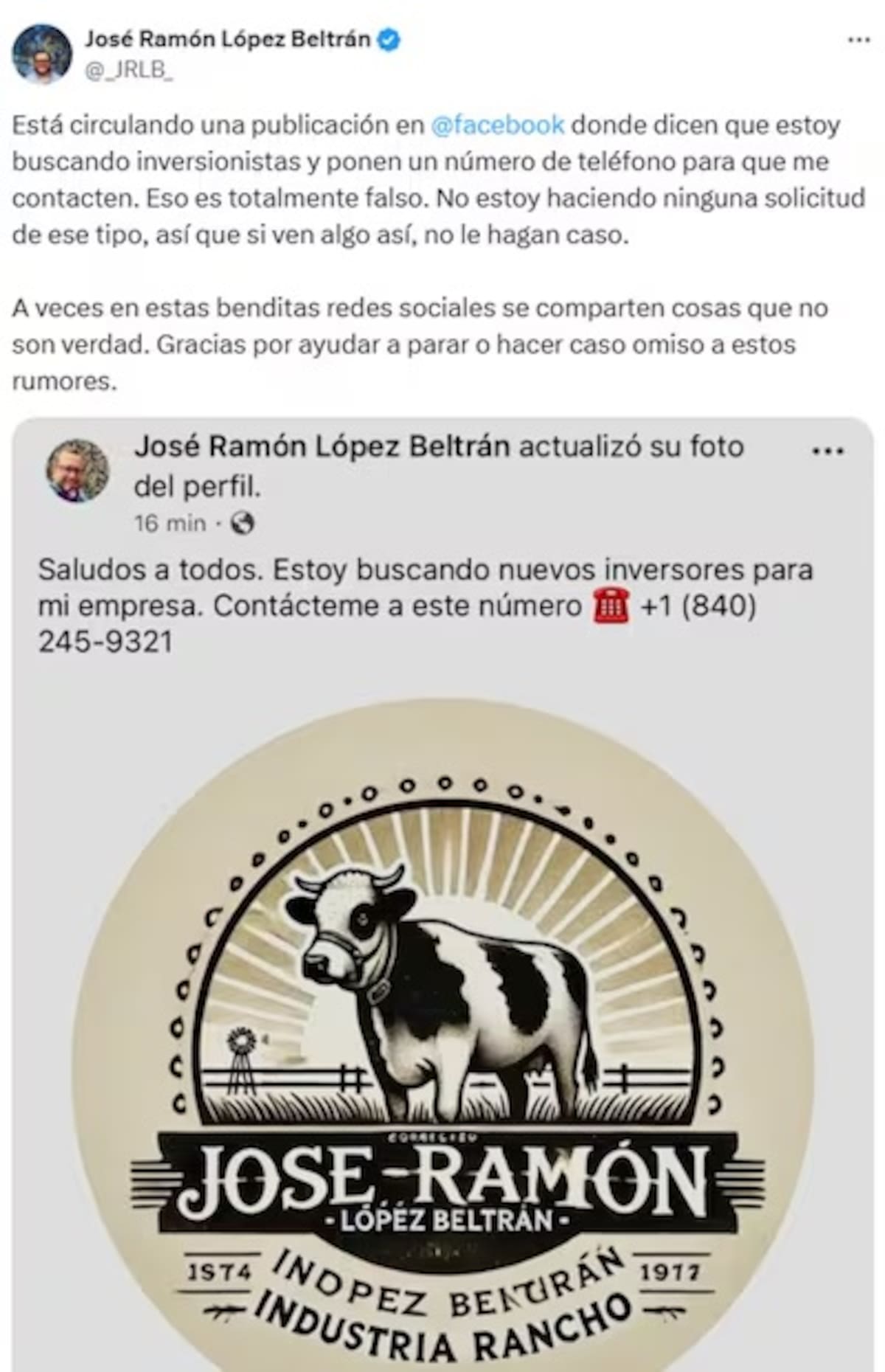 José Ramón López Beltrán, hijo de AMLO, rechazó que tenga un negocio en el que ha invitado a invertir.