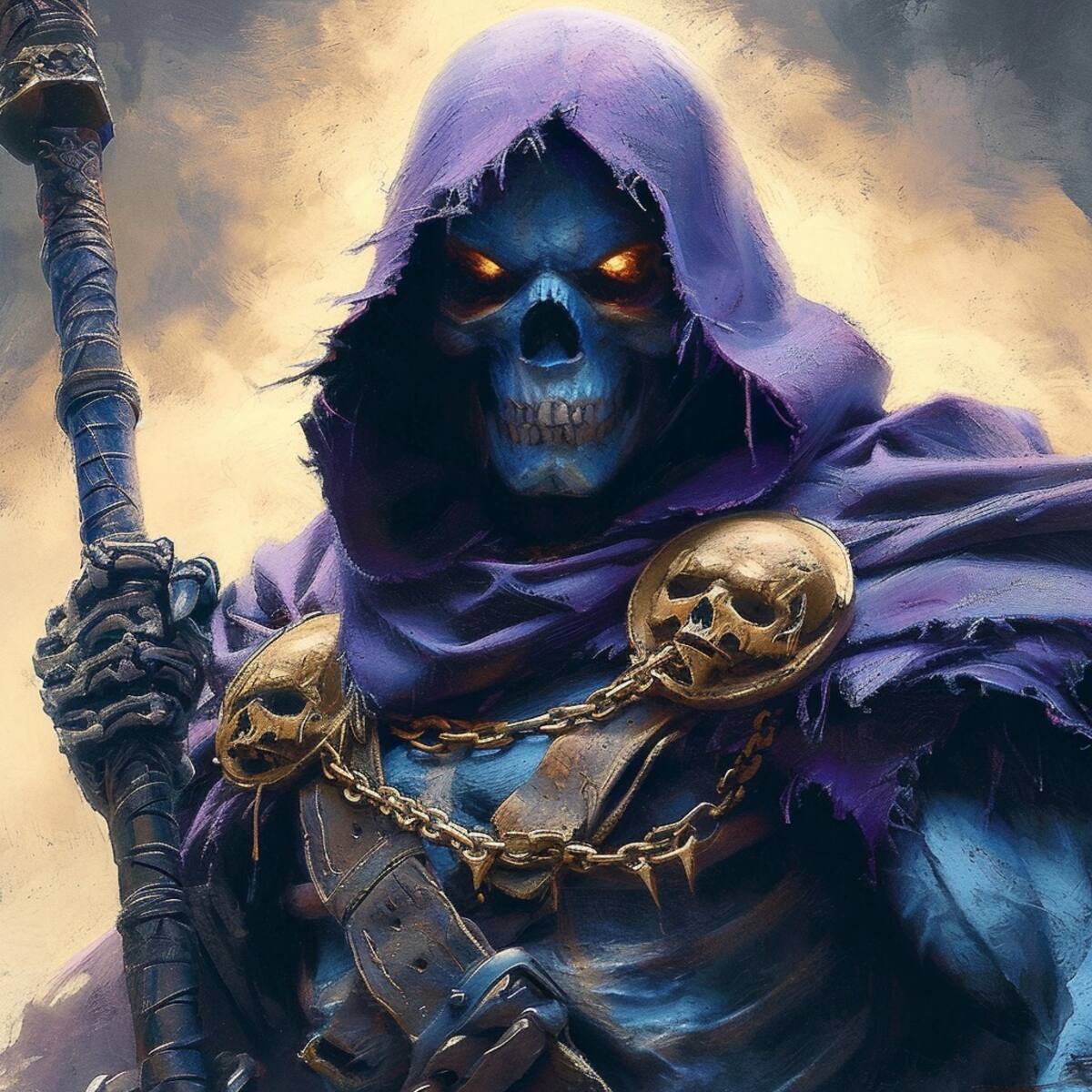 Skeletor, el villano musculoso, ahora más oscuro y aterrador.