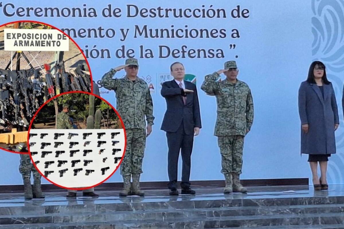 Defensa destruye más de mil armas y 187 mil cartuchos decomisados al crimen organizado en Sonora