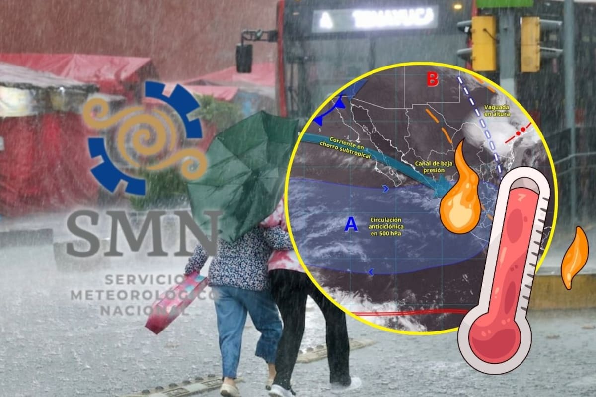 SMN lanza alerta por lluvias intensas, granizo y fuertes vientos mientras continúa la onda de calor