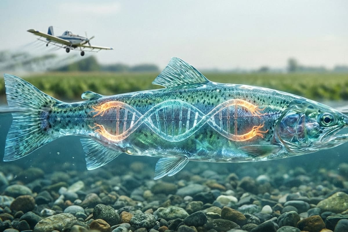 Científicos descubren que pesticidas comunes ‘roban’ años de vida a los peces al dañar su ADN, acelerando su envejecimiento biológico incluso en aguas que cumplen con los estándares de seguridad