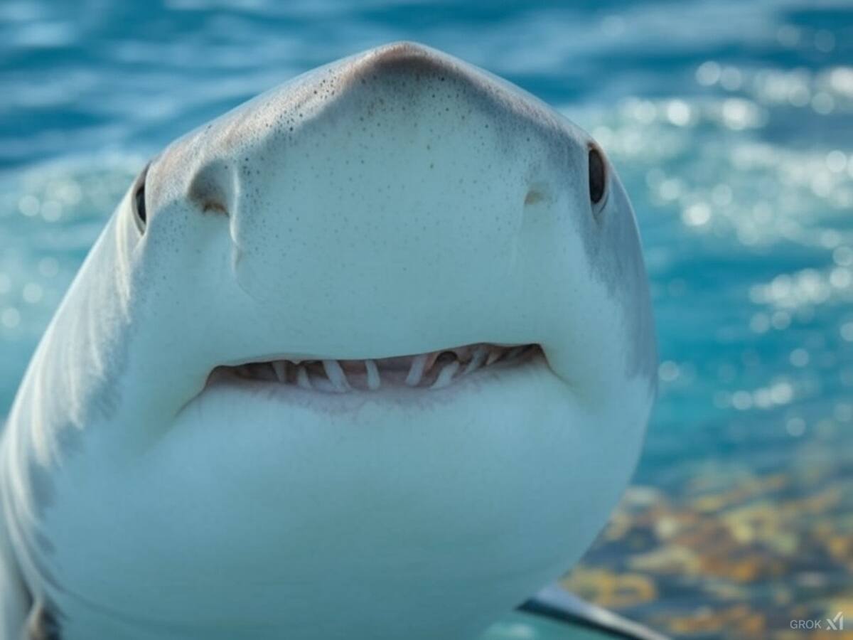 Imagen ilustrativa de un tiburón blanco hecha con IA (Grok).