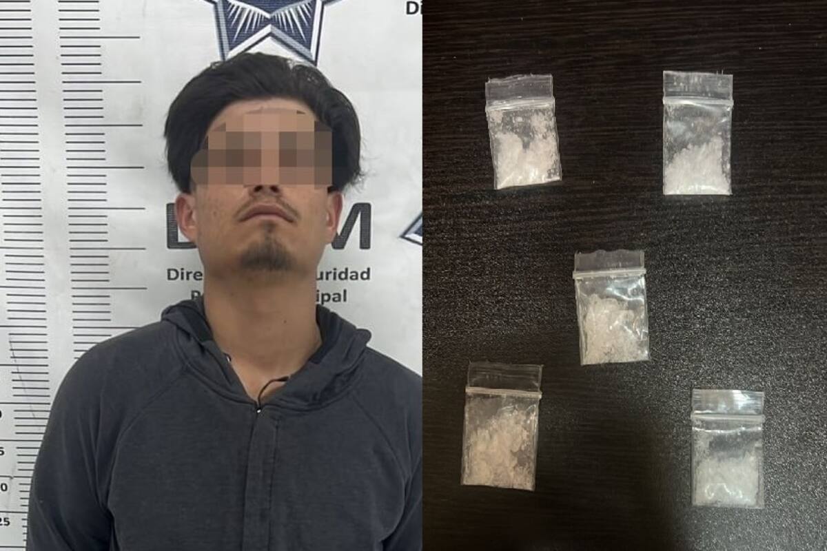 Lo detienen con “cristal” tras circular en moto sin placas en el Centro Cívico
