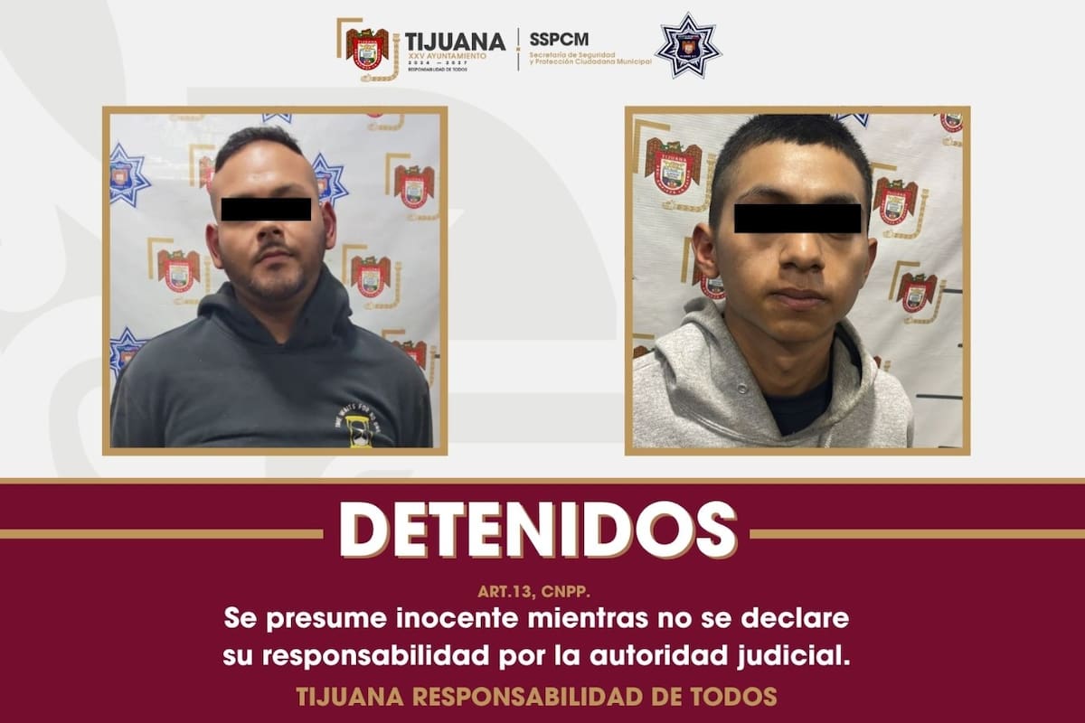 Detiene Policía Municipal de Tijuana a dos hombres en posesión de armas de fuego y vehículo con reporte de robo