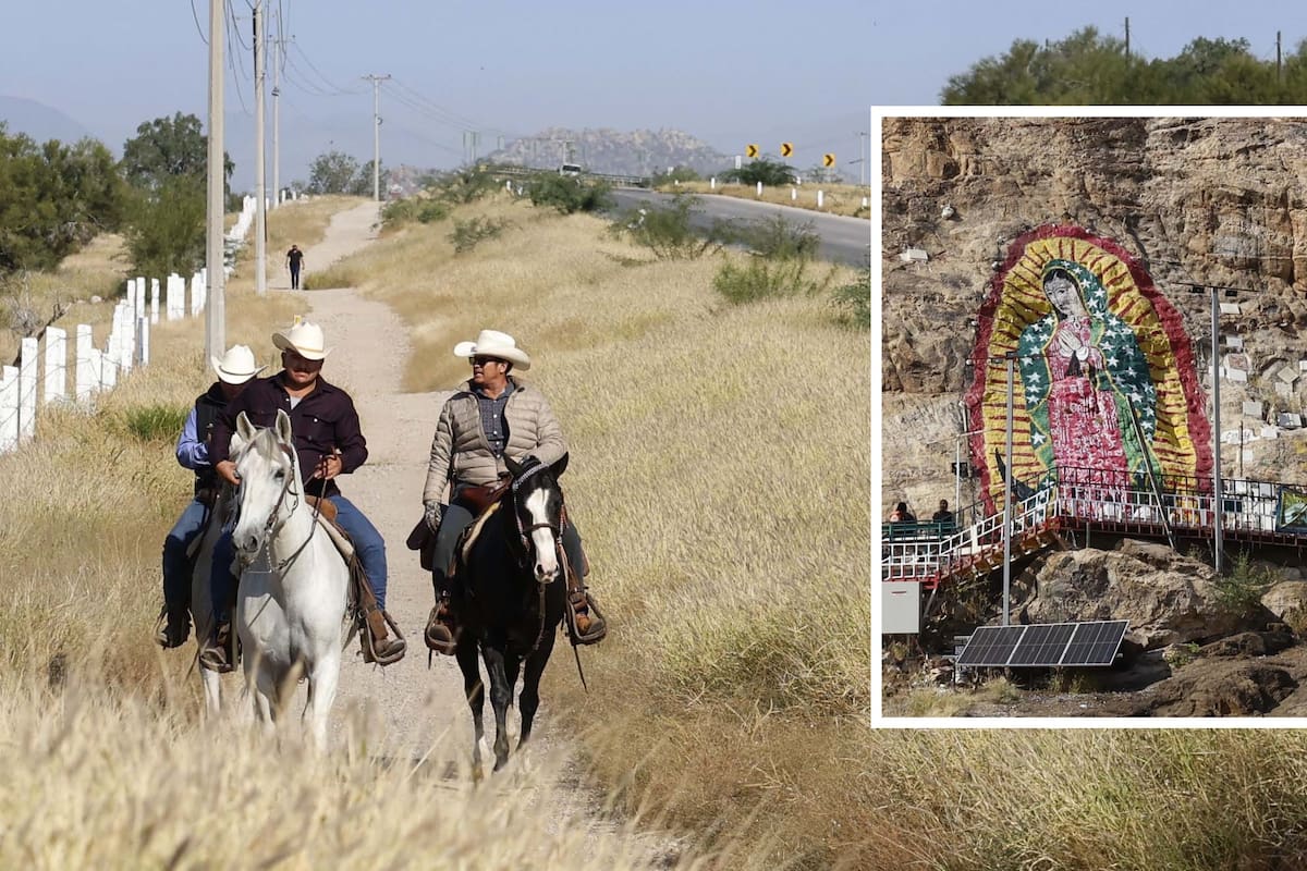 Con fe y devoción a la Guadalupana, cabalgan más de tres horas desde La Victoria hasta el Cerrito de la Virgen en Hermosillo.
