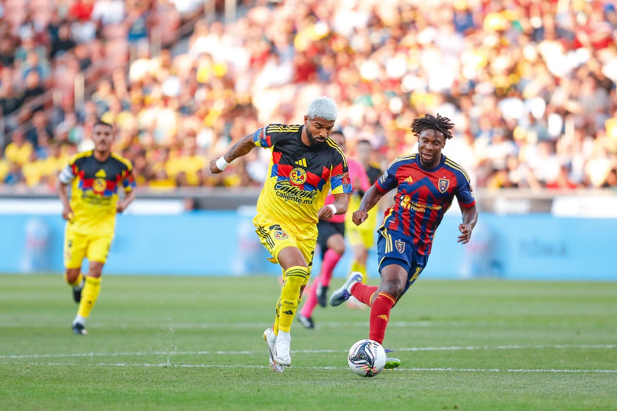 Rodrigo Aguirre del América jugando contra el Real Salt Lake en la Leagues Cup 2025. (Foto: Archivo GH)