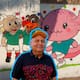 Hermosillo también se pinta mundialista: Pintor de la tercera edad rescata barda grafiteada y crea un mural en homenaje a las mascotas de Copas del Mundo