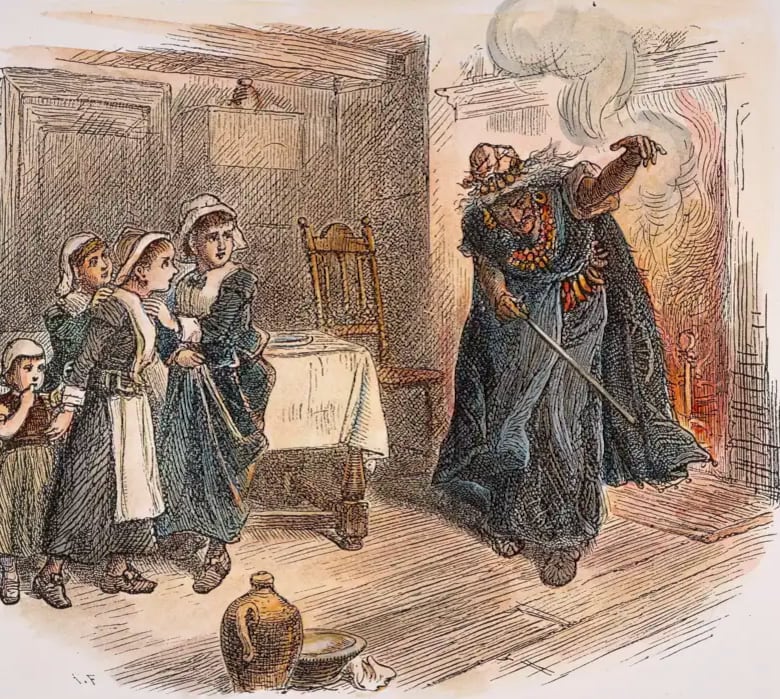 La bruja Tituba se aparece a las niñas, tal y como estas explicaron en su relato.Foto: The Granger Collection / Cordon Press