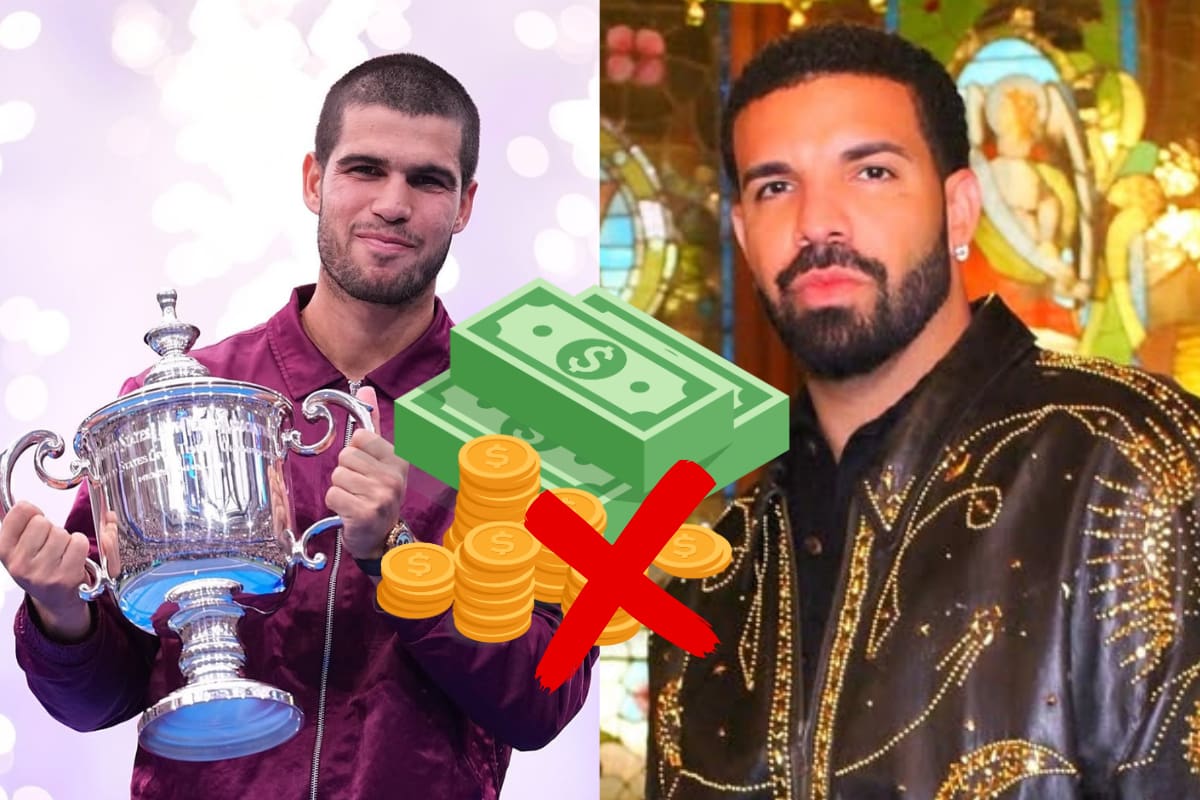 Esta es la enorme cantidad de dinero que le hizo perder Carlos Alcaraz a Drake tras ganar el US Open