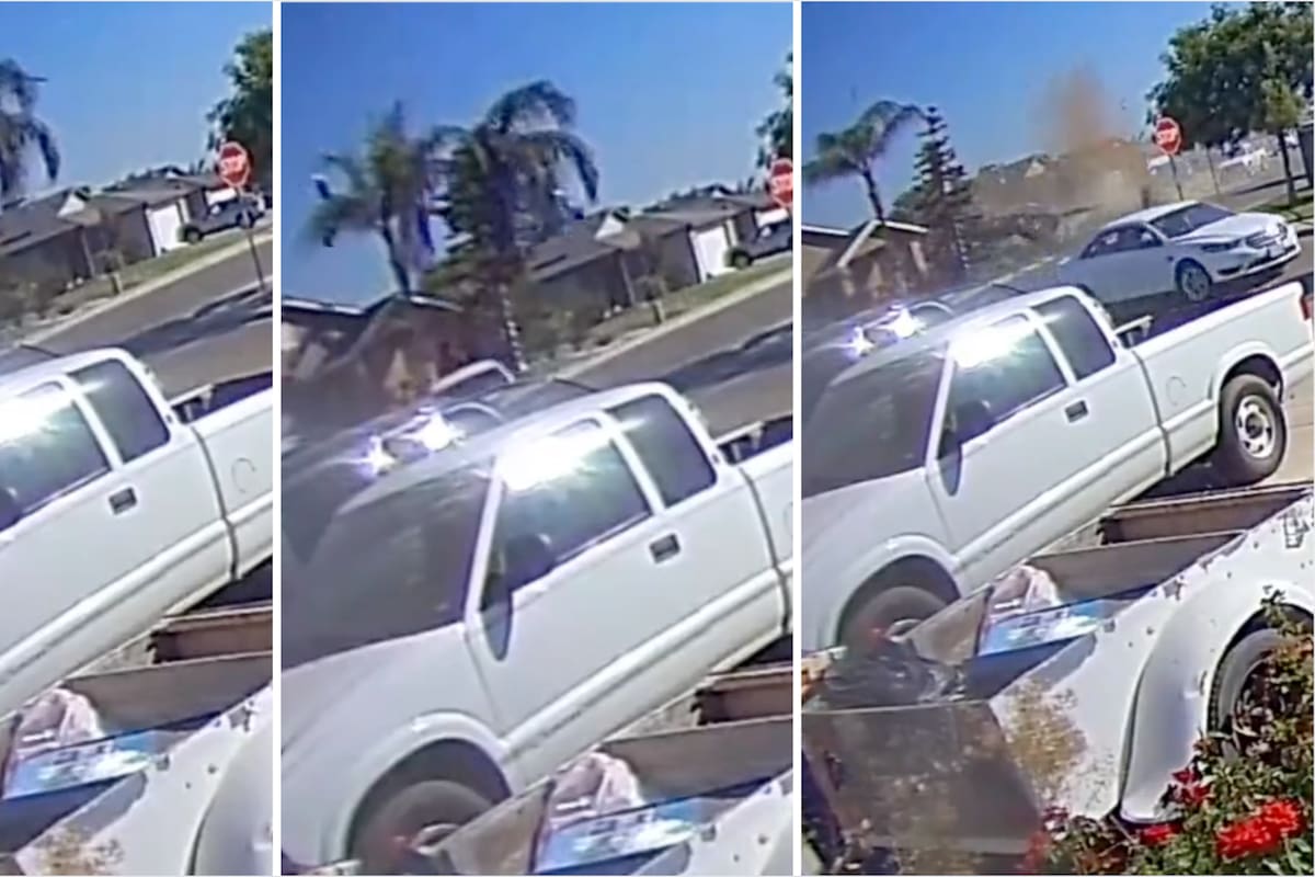 VIDEO: Helicóptero se desploma en el patio de una casa de California