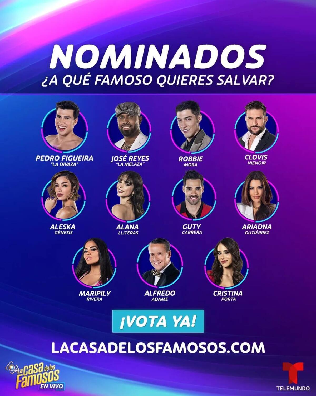 Nominados de la sexta semana de 'La Casa de los Famosos 4'.